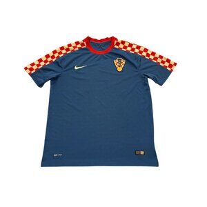 Nike 2014 Croatia National Football Team Home Kit Soccer Jersey Blue Men's XL